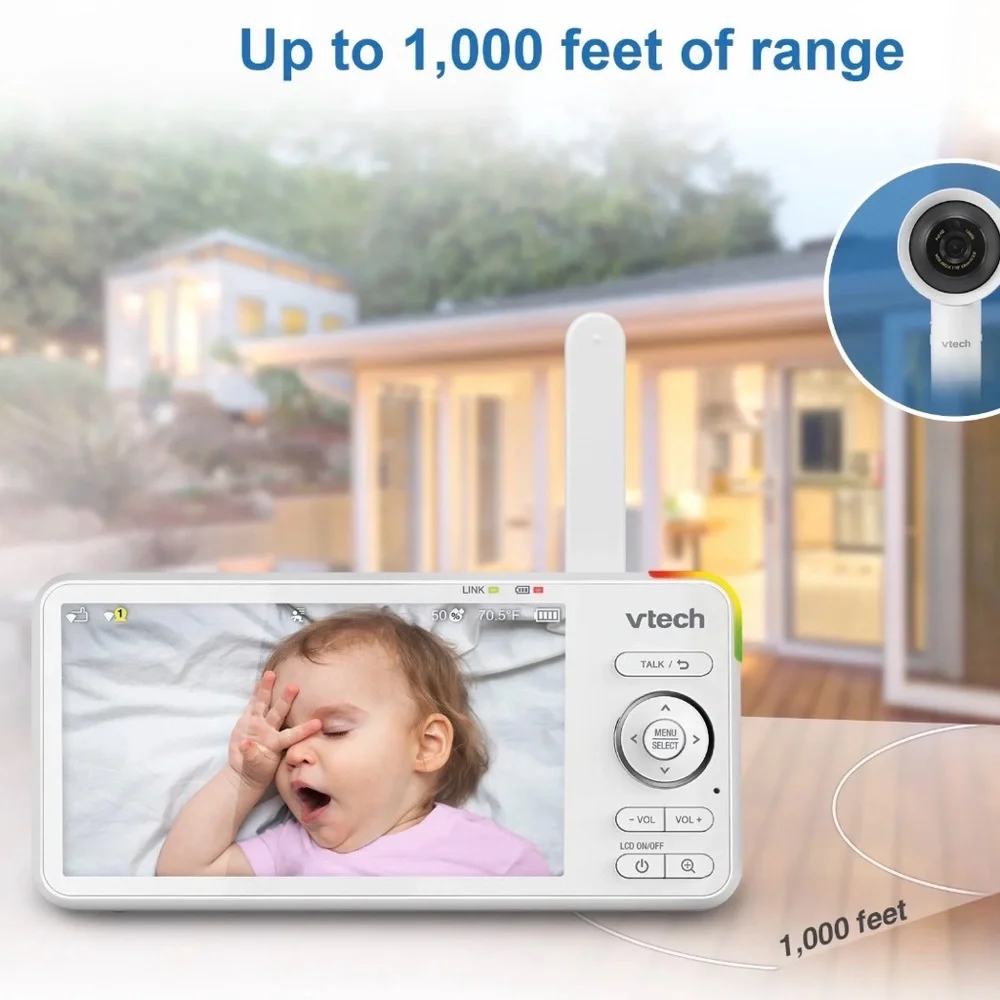 Brand New VTech White Over-the-Crib Smart HD Video Monitor WiFi, and nightlight